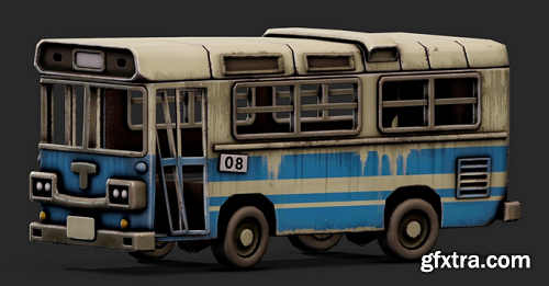 Ruined Bus 3D Model