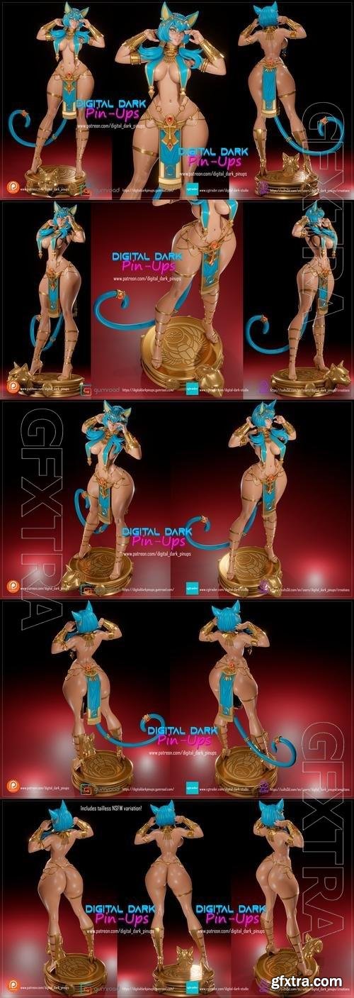 Digital Dark Pin-Ups - Egyptian Catgirl 3D Print