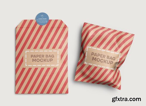 Craft festival gift paper bag mockup