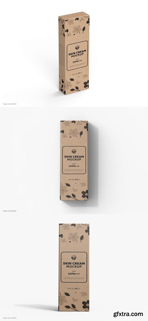 Wide long rectangle box packaging mockup