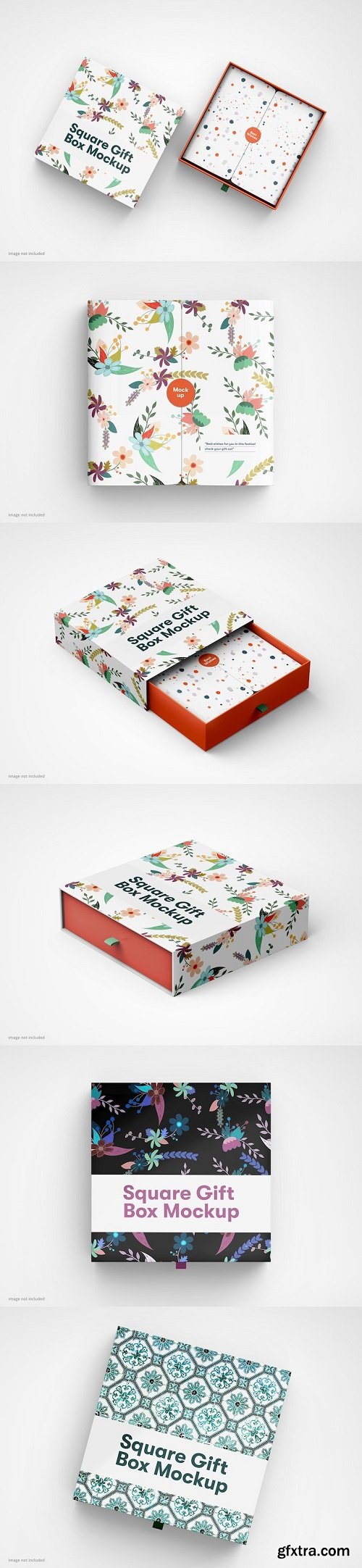 Slide box mockup isolated gift box
