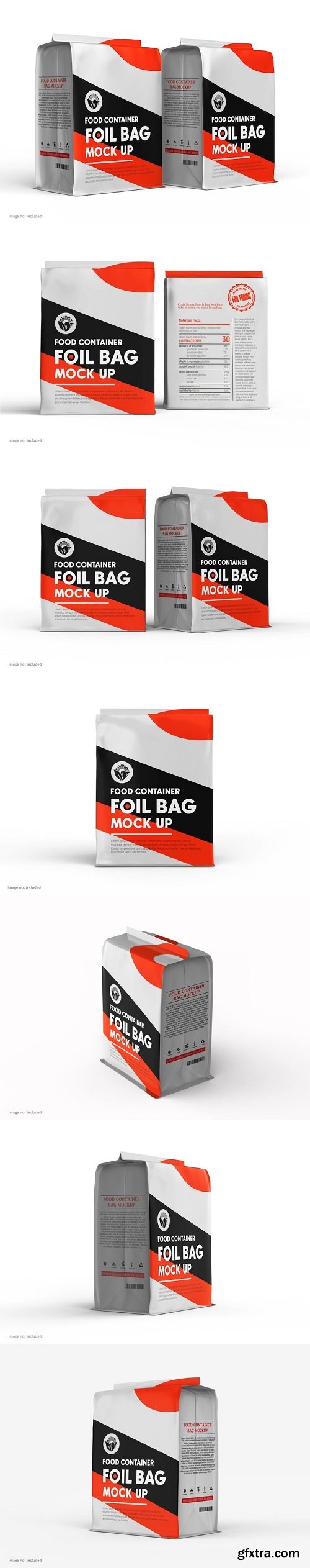 Plastic matte food container bag mockup