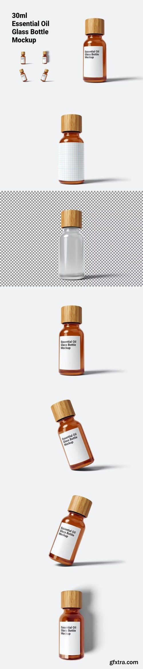 30ml Essential Oil Glass Bottle Mockup