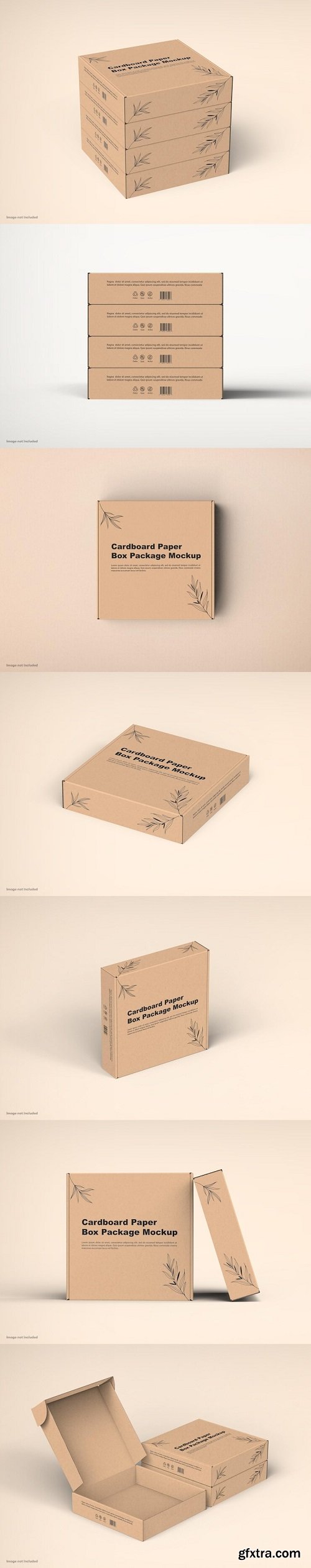 Square cardboard box package mockup