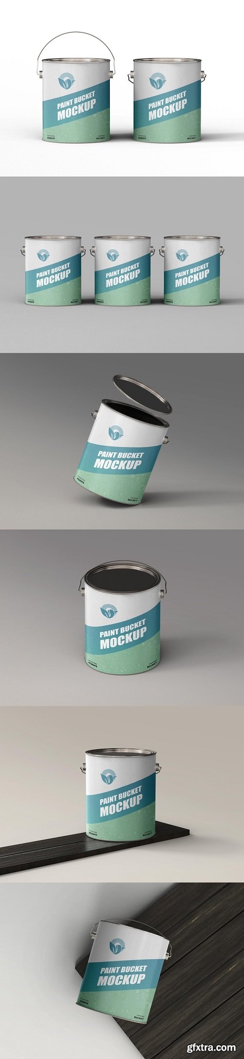 Metal paint bucket mockup