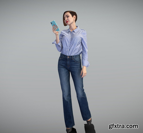 Pretty woman using phone 354 3D Model