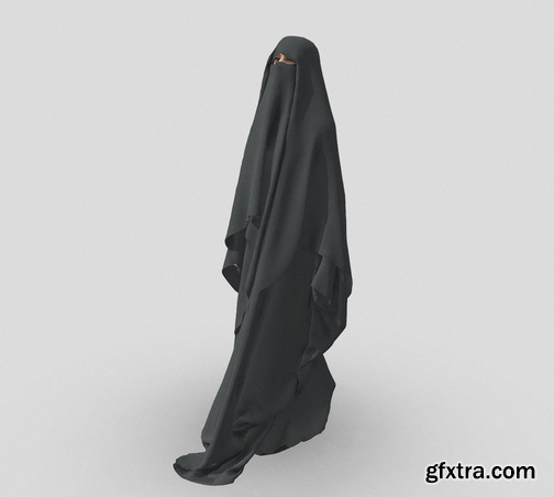 Walking Middle Eastern Woman 3D Model