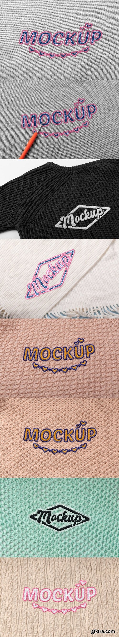 Crochet material with logo mock-up