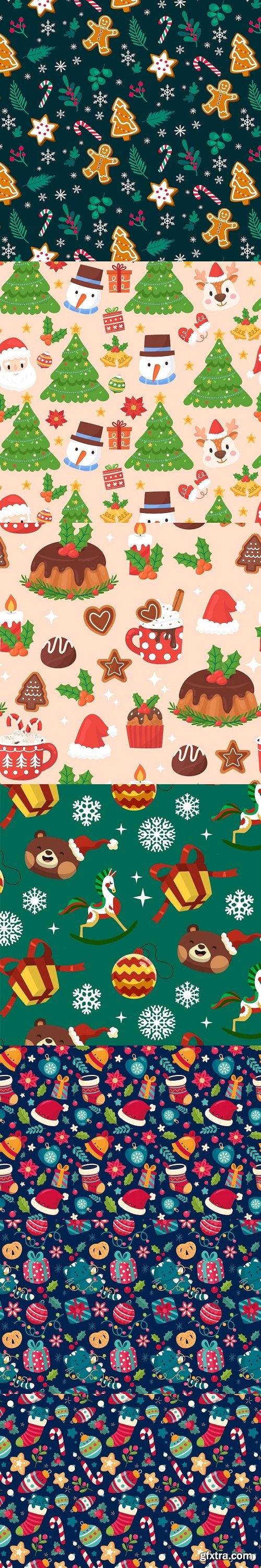 Flat christmas season pattern design