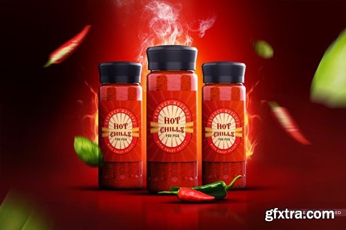 Product Mockup - Chilli Sauce Packaging JUBL4KP