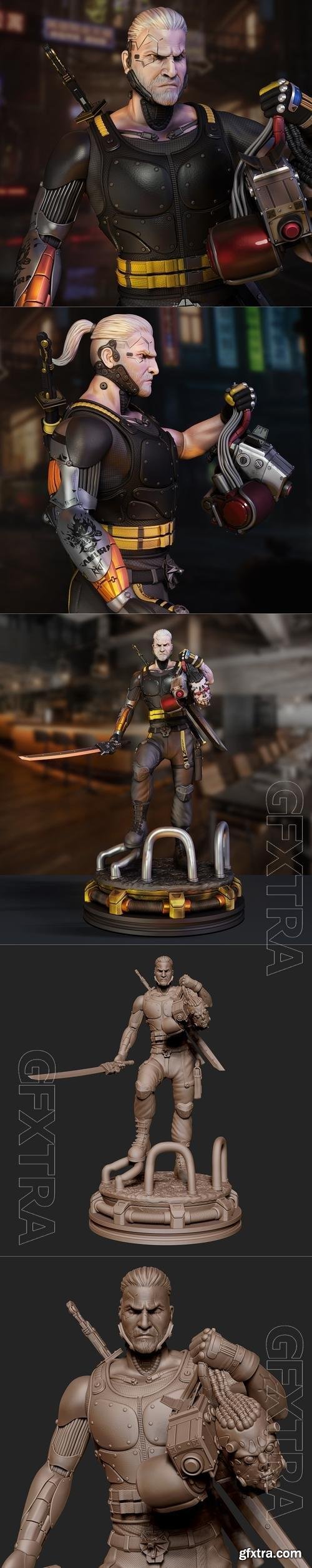 Geralt Cyberpunk V2 Fanart 3D Print