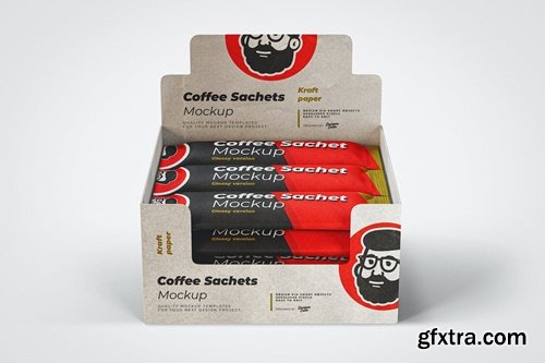 Kraft Paper Coffee Sachets Mockup BL7KRNW