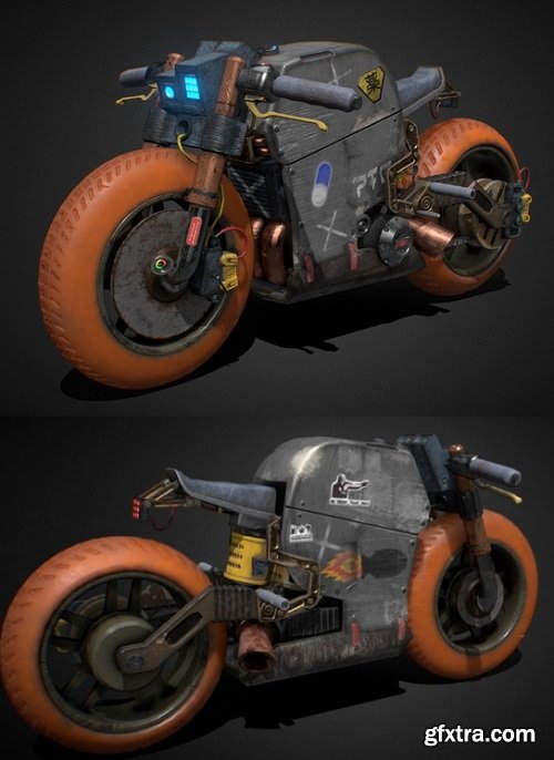 CyberPunk Motorcycle 3D Model