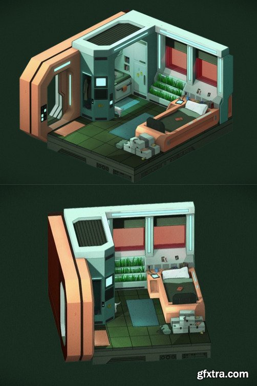 Cyberpunk Micro-Apartments 3D Model