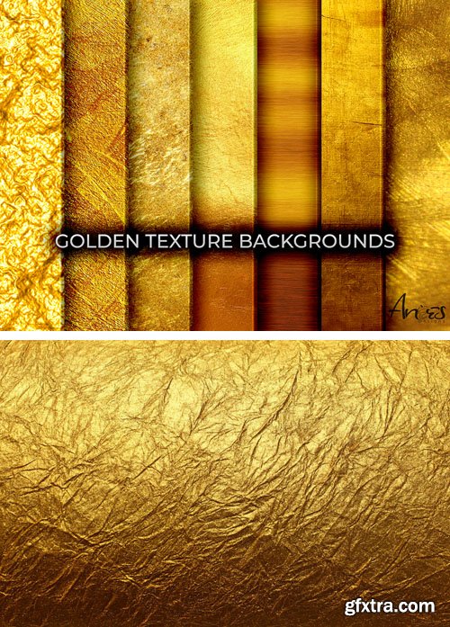 8 Golden Textures & Backgrounds [8K]