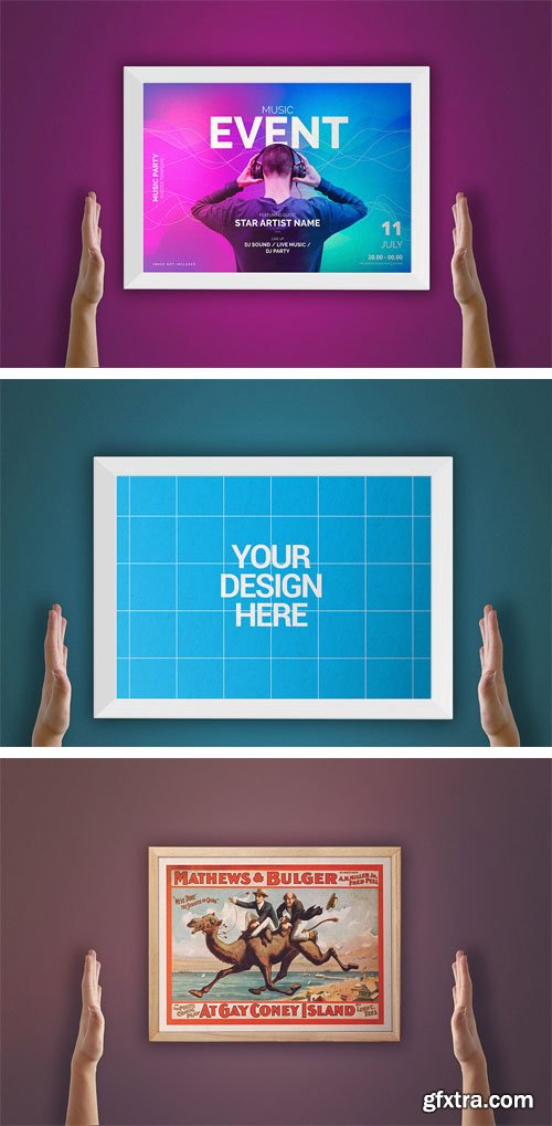 Photorealistic Horizontal Poster PSD Mockup Template