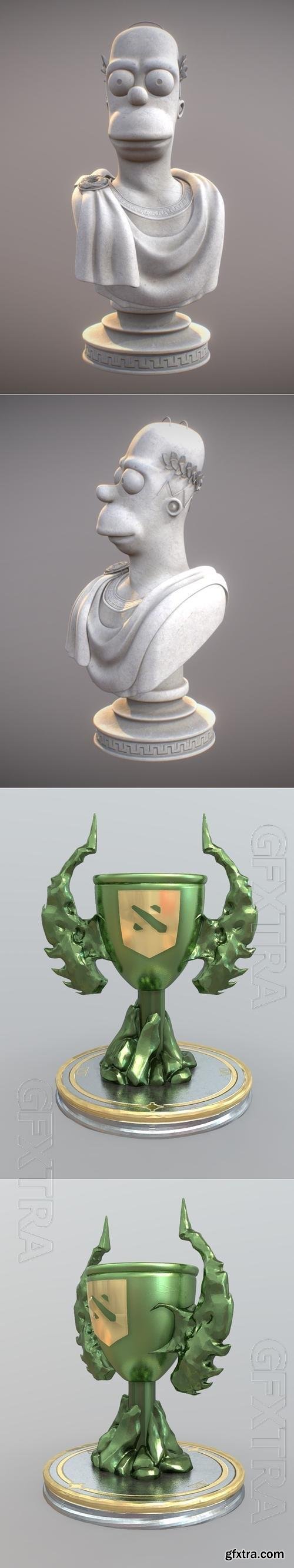 Emperor Homer and Dota 2 - Battle Cup 3D Print