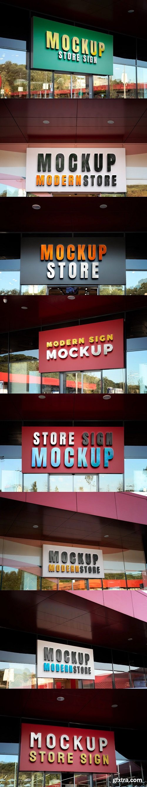 Clothing store city sign mockup