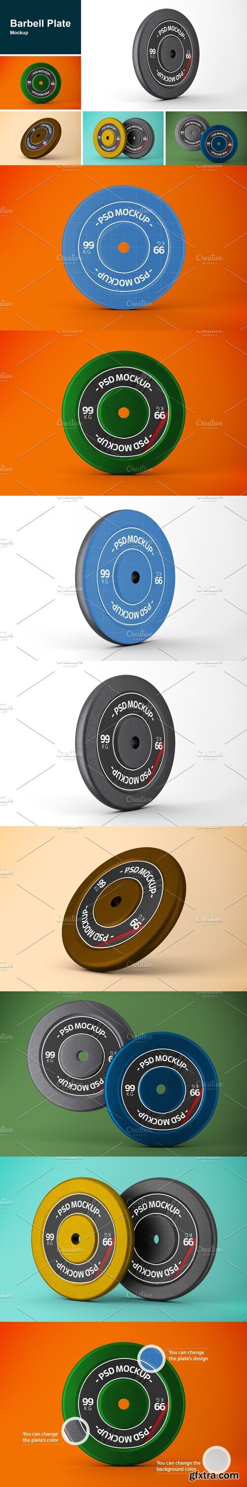 CreativeMarket - Barbell Plate Mockup 10214291