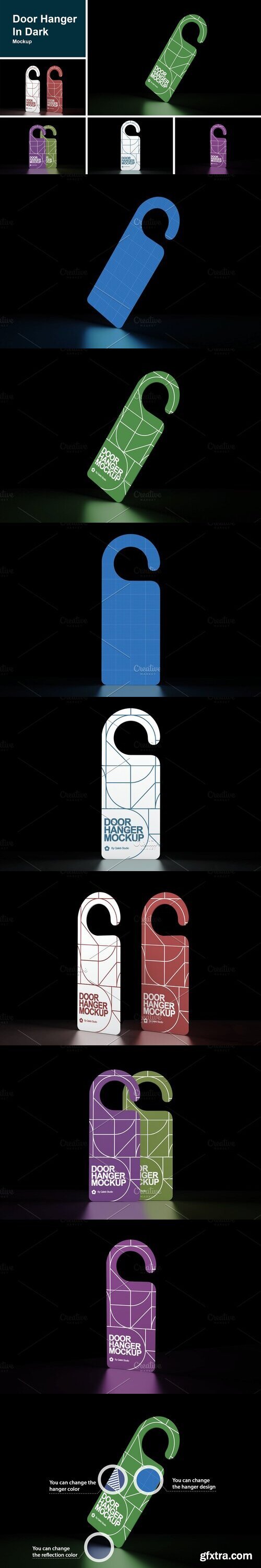 CreativeMarket - Door Hanger In Dark Mockup 6746514