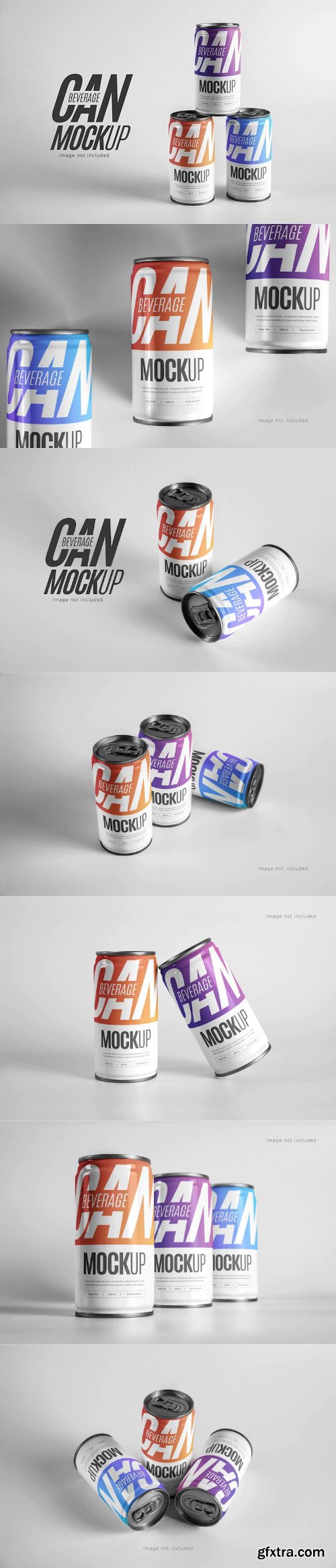 Photorealistic beverage can mockup premium