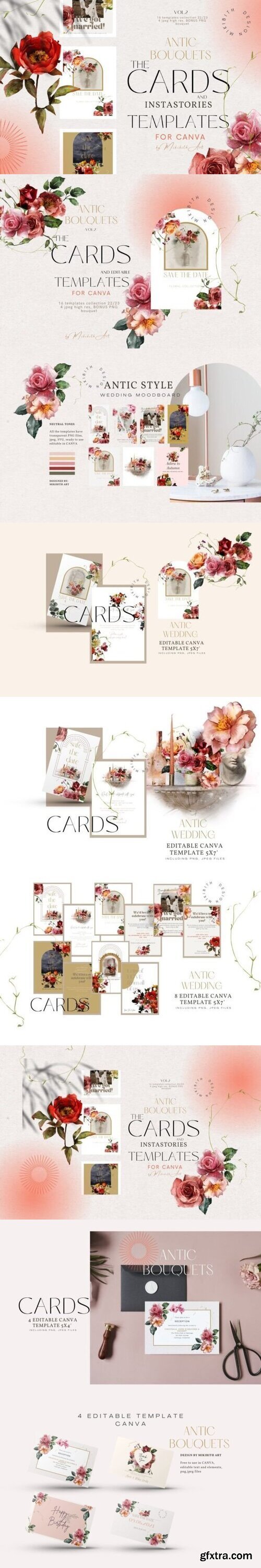 Antic Bouquets Cards and Instagram Templates