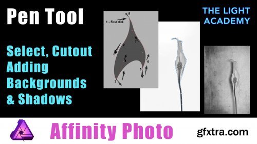 Affinity Photo - Pen Tool, Cutout, Selection, Adding a Background & Shadow