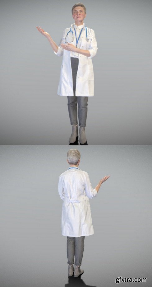 Female doctor demonstrating smth 263 3D Model