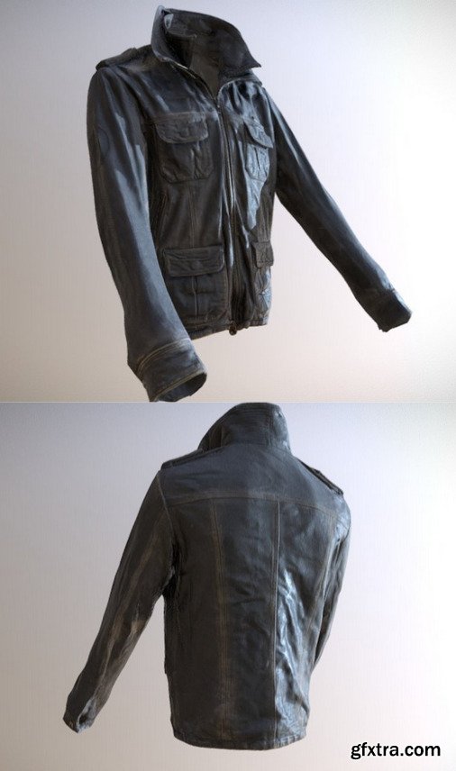 Worn Leather Jacket 3D Model