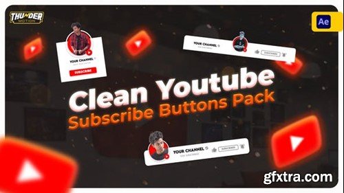 Videohive Clean YouTube Subscribe Buttons Pack 40189647