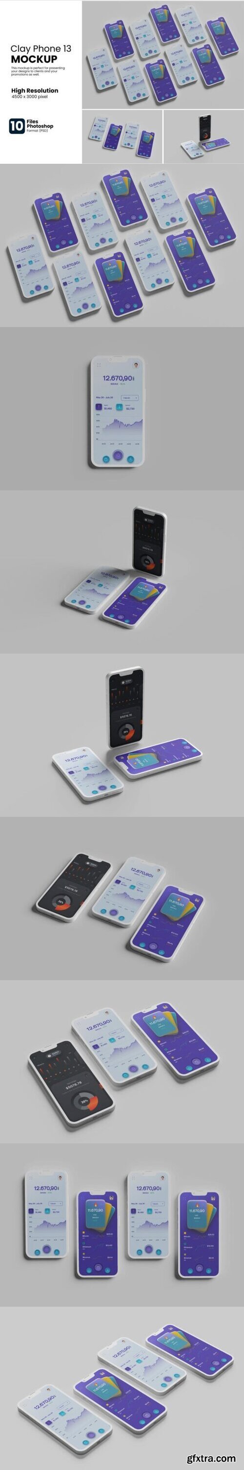 Clay Iphone 13 Mockup