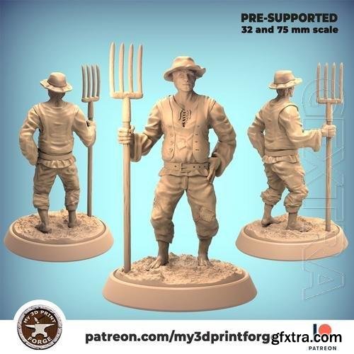 My3DPrintForge - Farmer with pitchfork 3D Print