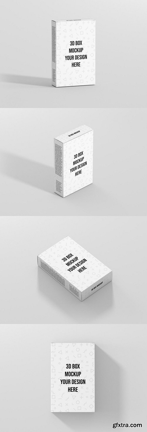 Flat rectangle box mockup