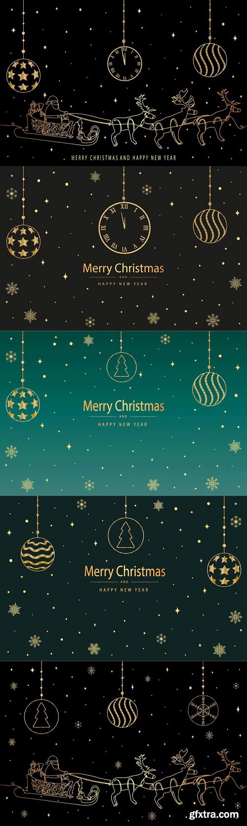 Merry christmas and happy new year greeting card