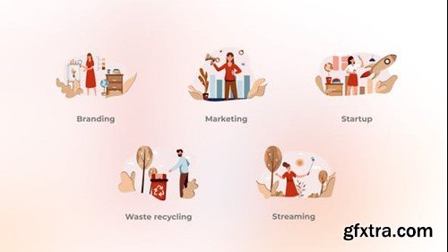 Videohive Social development - Cartoon card illustration 40223270