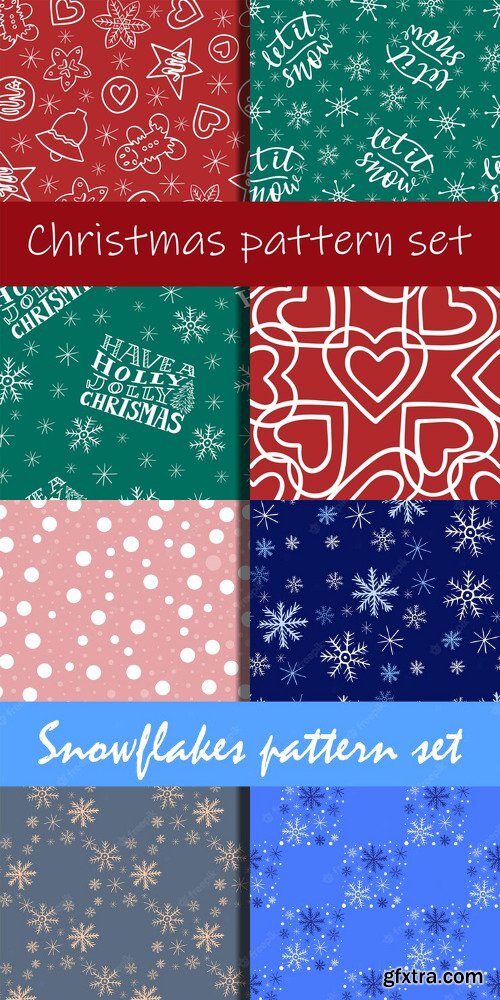 Christmas seamless pattern set