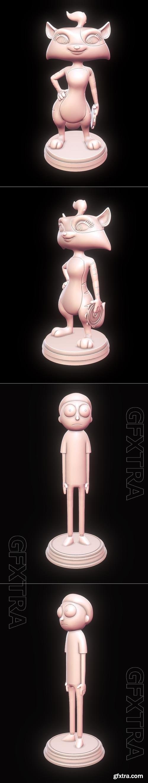 Tambourine Cat - Barnyard and Morty Smith 3D Print