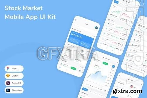 Stock Market Mobile App UI Kit 2S373KB