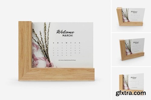 Wooden Frame Calendar Mockup ENEEU84