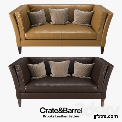 Crate & Barrel - Brooks Leather Settee