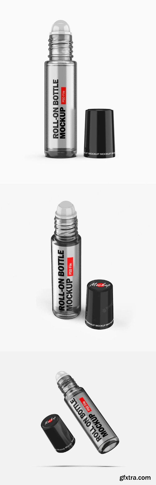 Transparent rollon bottle mockup