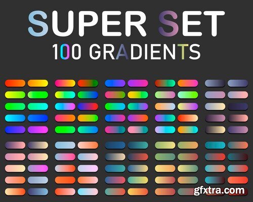 Big set of gradients. color collection. trend colors. vector