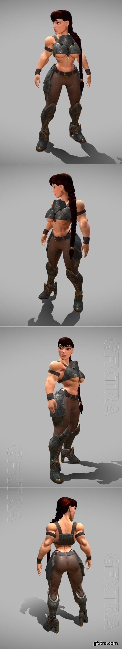 Barbarian girl 3D Print