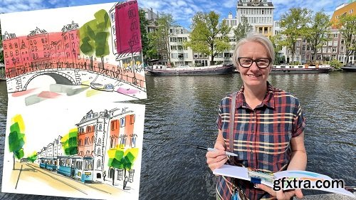 Travel Sketching in Amsterdam with Quick & Vibrant Color