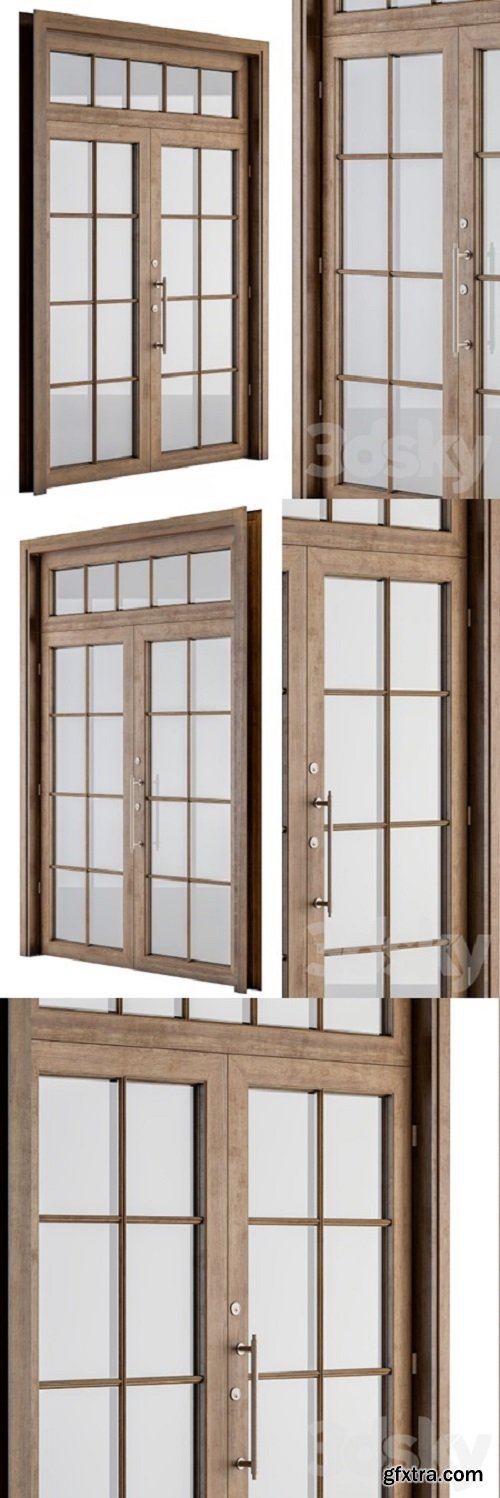 Wooden Vintage Glass Door