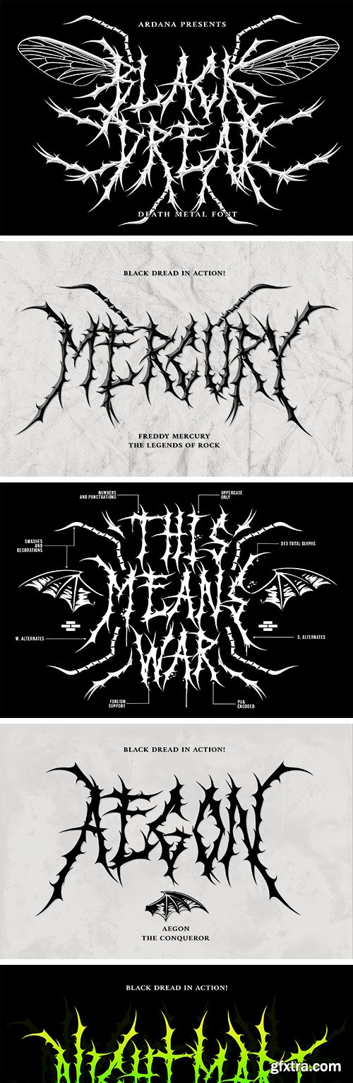 Black Dread - Death Metal Font