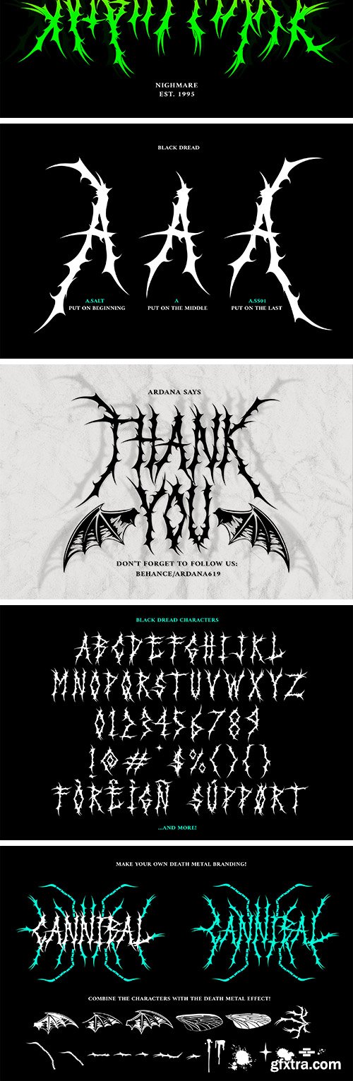 Black Dread - Death Metal Font