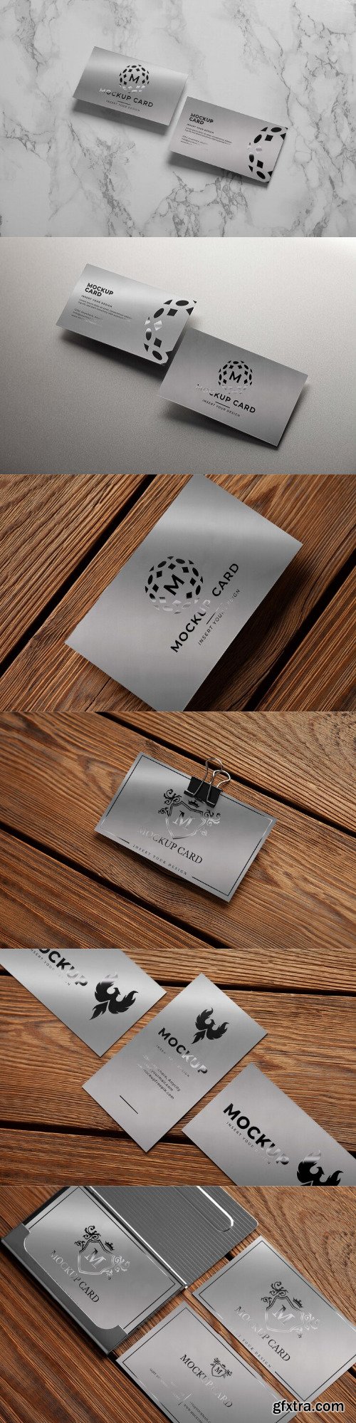 Metallic business card design mock-up