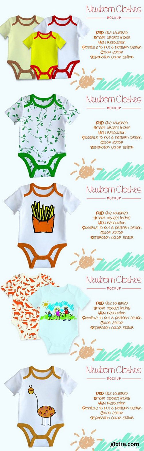 Newborn clothes mockup