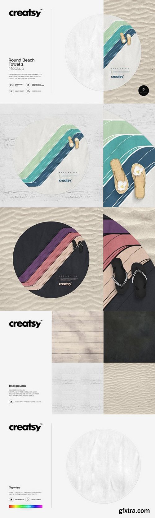 Round Beach Towel 2 Mockup